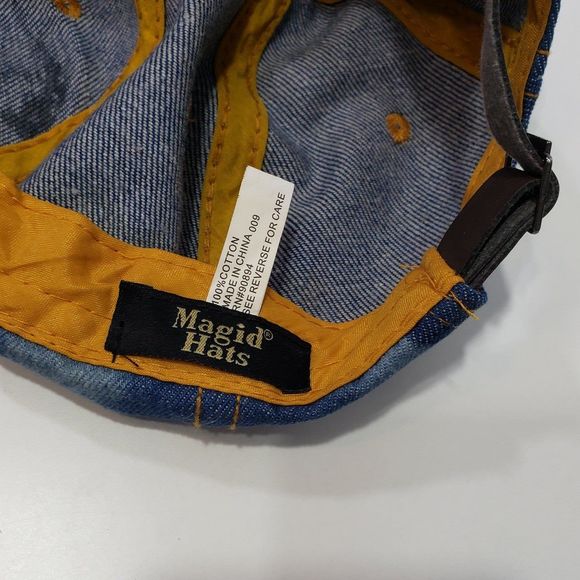 Magid Hats Adjustable Distressed Rhinestone Embellished Denim Baseball Hat / Cap - Picture 4 of 7